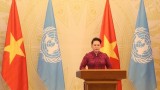 越南国会主席阮氏金银在联合国大会纪念第四次世界妇女大会25周年高级别会议上发表讲话