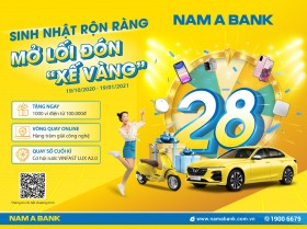 Rước "xế vàng" cùng ngàn ưu đãi mừng sinh nhật Nam A Bank