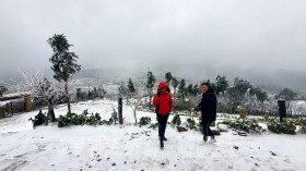 老街省出现雨雪天气