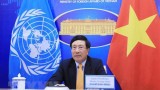 越南政府副总理兼外交部长范平明出席联合国安理会新冠疫苗问题部长级公开会
