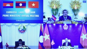 越老柬三国领导人举行视频会谈