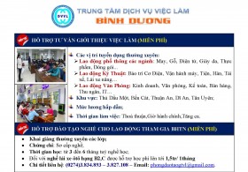 Trung tâm Dịch vụ việc làm tỉnh Bình Dương thông báo