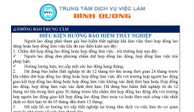 Trung tâm Dịch vụ việc làm tỉnh Bình Dương thông báo