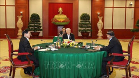 越柬老领导人会晤在河内举行