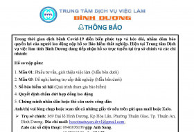 Trung tâm Dịch vụ việc làm tỉnh Bình Dương thông báo