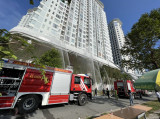 Phối hợp thực tập phương án chữa cháy tại Chung cư Sora Gardens I