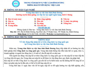 Trung tâm Dịch vụ việc làm Bình Dương thông báo tuyển dụng việc làm