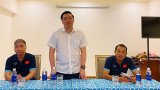 Lãnh đạo Liên đoàn Bóng đá Việt Nam động viên U20 Việt Nam trước khi dự vòng loại U20 châu Á 2023