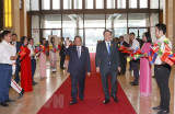 Chủ tịch Quốc hội đón, hội đàm với Chủ tịch Thượng viện Campuchia
