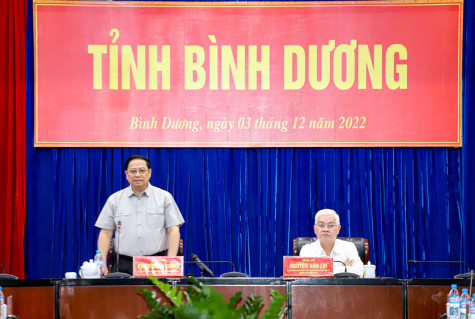 Thủ tướng Chính phủ Phạm Minh Chính làm việc với Ban Thường vụ Tỉnh ủy Bình Dương