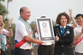 Cambodia breaks Guinness world record for largest display of origami hearts