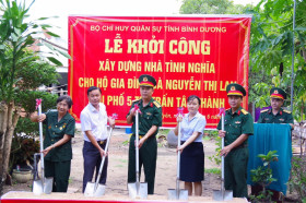 Bộ Chỉ huy Quân sự tỉnh : Khởi công xây dựng nhà tình nghĩa