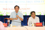 Đoàn công tác của tỉnh làm việc với Ban Thường vụ Thành ủy Thuận An