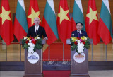 Chủ tịch Quốc hội Vương Đình Huệ và Chủ tịch Quốc hội Bulgaria gặp gỡ báo chí thông báo kết quả hội đàm
