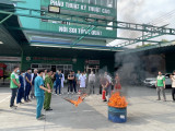 Diễn tập phòng cháy chữa cháy tại Bệnh viện Đa khoa An Phú