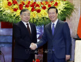 Chủ tịch nước Võ Văn Thưởng tiếp Trưởng Ban Tuyên truyền Trung ương Đảng Cộng sản Trung Quốc