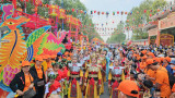 农历新年伊始的文化和庙会活动欢乐热闹