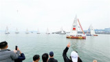 克利伯环球帆船赛11支船队离开下龙湾开始新赛程