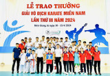 Giải vô địch karate miền Nam lần thứ 3-2024: Bình Dương giành hạng 3 chung cuộc