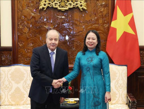 国家代主席武氏映春会见前来辞行的阿尔及利亚驻越大使布巴津·阿卜杜勒哈米德