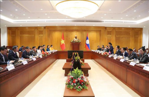 Lãnh đạo Đảng, Nhà nước và Quốc hội Lào đánh giá cao hợp tác giữa hai cơ quan lập pháp Việt Nam - Lào