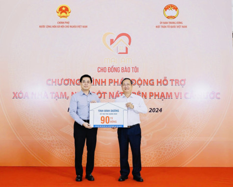 Binh Duong supports 90 billion VND to help eliminate temporary and dilapidated houses for poor and near-poor households in Quang Ngai