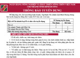 Ngân hàng Nông nghiệp và Phát triển Nông thôn Việt Nam Chi nhánh tỉnh Bình Dương: Thông báo tuyển dụng