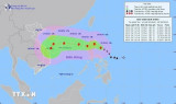 10月24日台风“潭美”改变方向进入东海