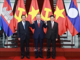 越老柬加强三国团结、提高合作效、推动三国关系迈向新发展阶段