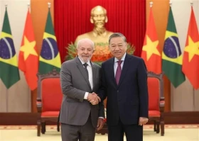 苏林总书记会见巴西总统路易斯·伊纳西奥·卢拉·达席尔瓦