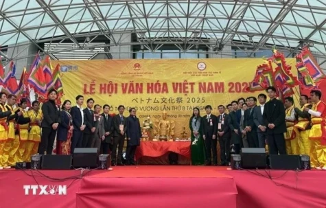 2025年大阪越南文化节：再现雄王祭祖仪式 拼组越南地图