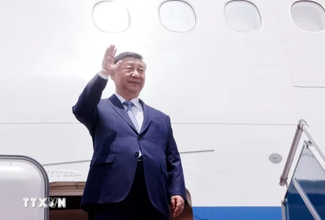 中共中央总书记、中国国家主席习近平在河内内排国际机场发表书面讲话