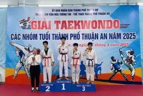 Giải Taekwondo các nhóm tuổi TP.Thuận An 2025: phường An Thạnh giành ngôi nhất đầy thuyết phục