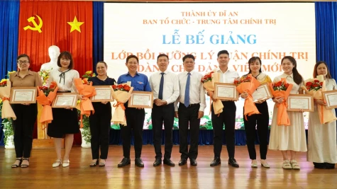 TP.Dĩ An: 75 học viên hoàn thành chương trình bồi dưỡng lý luận chính trị
