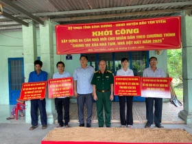 Bộ Chỉ huy Quân sự tỉnh: Khởi công xây dựng nhà cho hộ khó khăn huyện Bắc Tân Uyên
