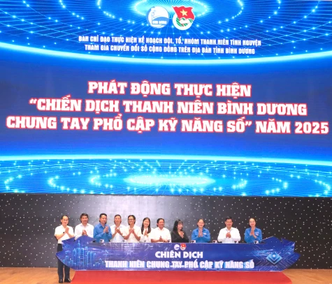Bình Dương phát động Chiến dịch “Thanh niên chung tay phổ cập kỹ năng số” năm 2025
