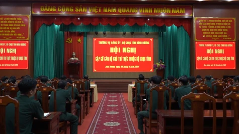 Bộ Chỉ huy Quân sự tỉnh tỉnh gặp gỡ cán bộ chủ trì trong thực hiện sắp xếp tổ chức bộ máy