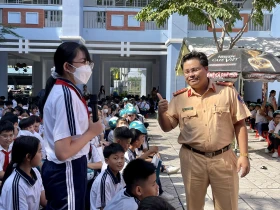 Chi đoàn Phòng Cảnh sát giao thông Công an tỉnh: Thực hiện công trình thanh niên “Giao lộ an toàn - văn minh”
