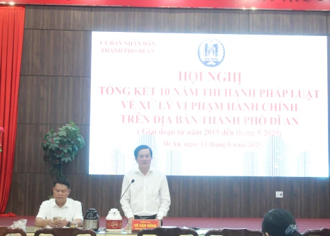 TP.Dĩ An: Trong 10 năm, tỷ lệ thi hành quyết định xử phạt vi phạm hành chính đạt gần 70%